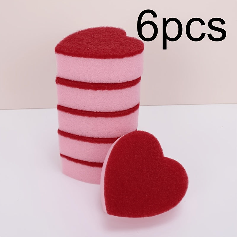 Creative Heart-Shaped Sponge Wipe, High-Value Cute Design, Comfortable to The Touch, Soft And Easy to Use, Easy to Rinse, No Residue, No Crumbs, Essential for Household Dishwashing And Cleaning, Warm And Lovely to Enhance The Small Mood of Life