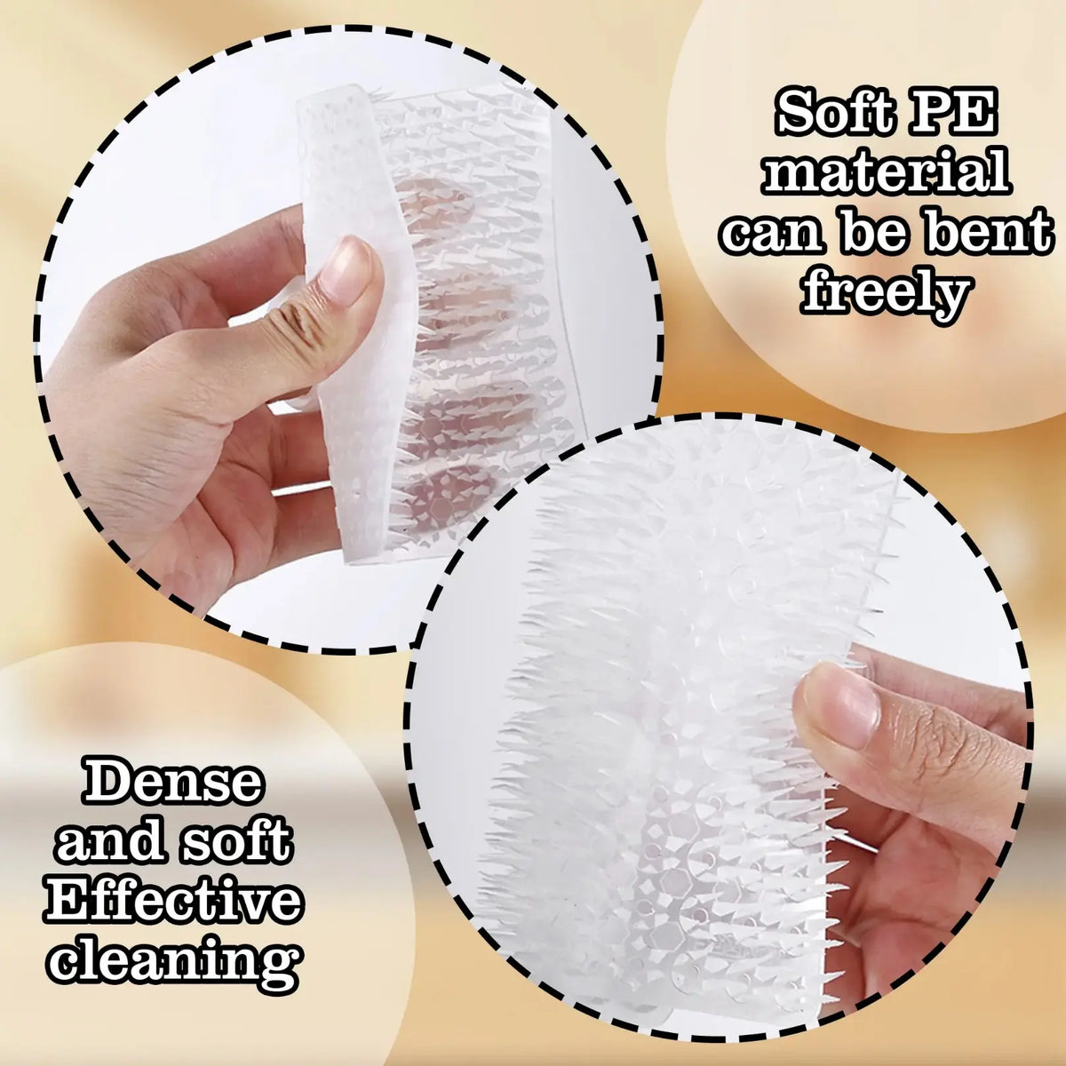 Soft Silicone Fruit and Vegetable Scrubber Brush - Handheld, Lightweight, Smooth Home Care Gadget with Flexible Bristles, Dense Soft Bristle Cleaning Tool for Kitchen Produce Washing Prep