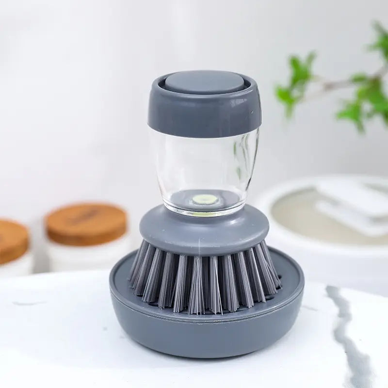 2 Pack Dish Brush with Soap Dispenser – Durable Kitchen Scrubber for Pots Pans Sink