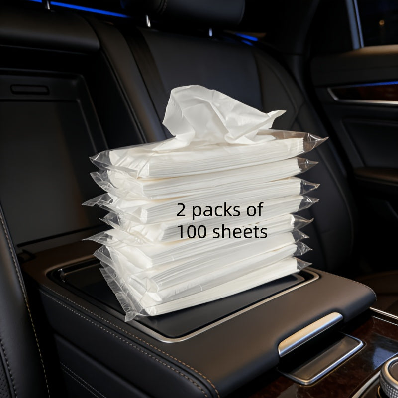 2-pack of 100 Sheets / 3-pack of 150 Sheets, Automotive-specific Tissues, Soft and Comfortable, Multi-functional Tissues for Home and Car Use
