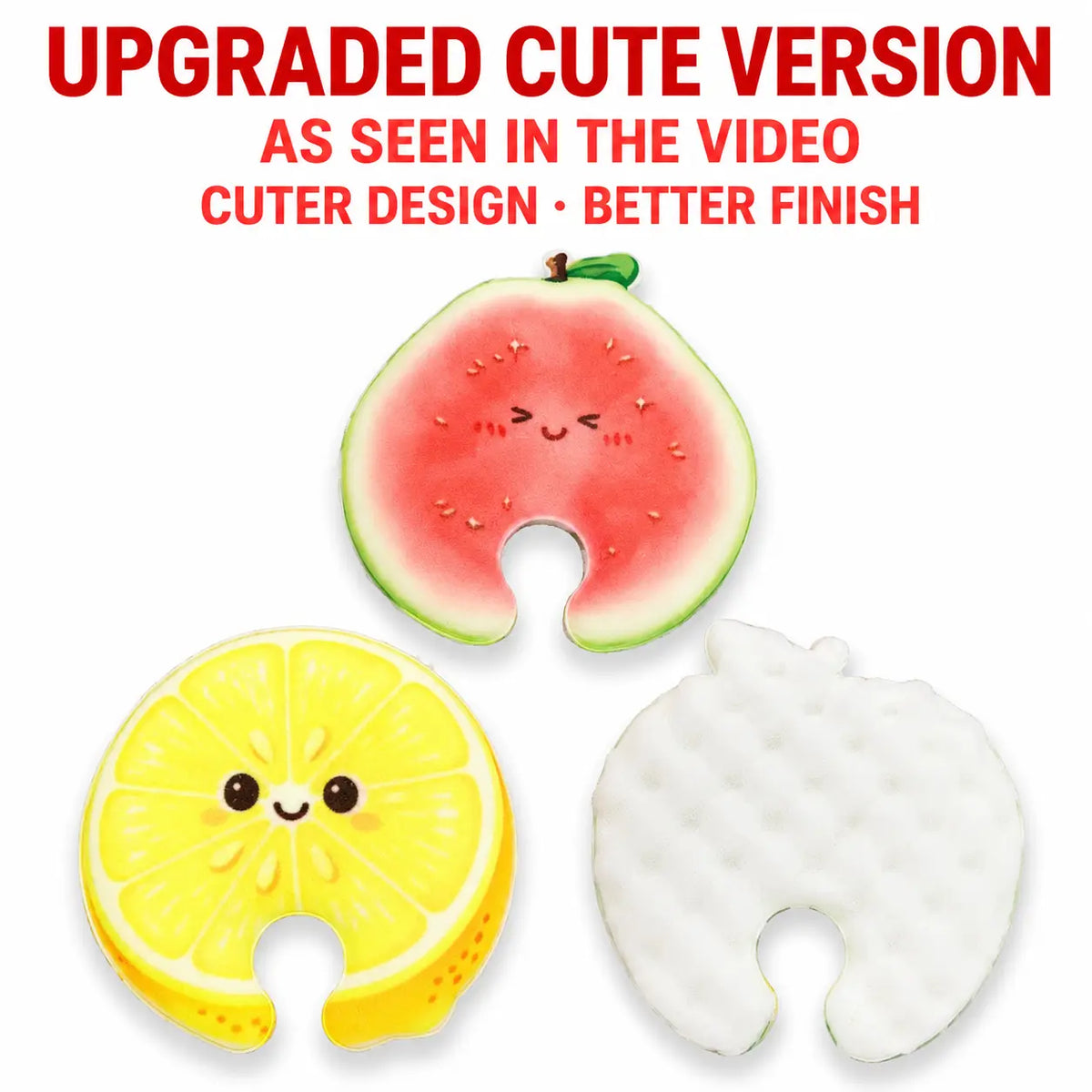 Compressed Cellulose Sponges - 3 Pack Fruit Shaped Natural Pop Up Dish Sponge for Kitchen - Compostable, Plant-Based, Non Scratch Cleaning Sponges Bulk for Dishes & Household Cleaning