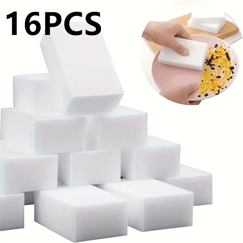 8/16/32pcs, Magic Sponge Eraser Foam Cleaning Pad, Multifunctional Household Cleaning Kitchen Dishwashing Sponge Suitable for Furniture, Bathroom, Bathtub, Sink, Floor, Wall Cleaner