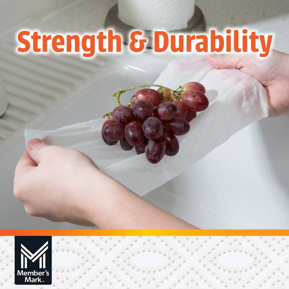 Member's Mark Select & Tear 2-Ply Unscented Kitchen Paper Towel Wipes, 15-Roll Pack, 150 Sheets per Roll, for Kitchen & Housekeeping Cleaning Supplies, Kitchen Paper Towels, Paper Towel Rolls, Ideal For Home Kitchens And Offices