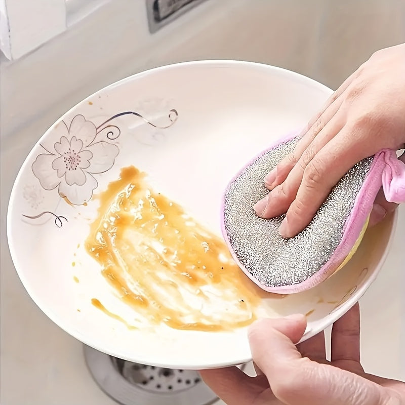 [Kitchen Cleaning Sponge] 5/10/40pcs Kitchen Cleaning Sponge Scrubber, Scouring Pad Dishcloth, Suitable for Cleaning Pots, Stoves, Sinks, Bowls, And Chopsticks. Colors Are Sent Randomly